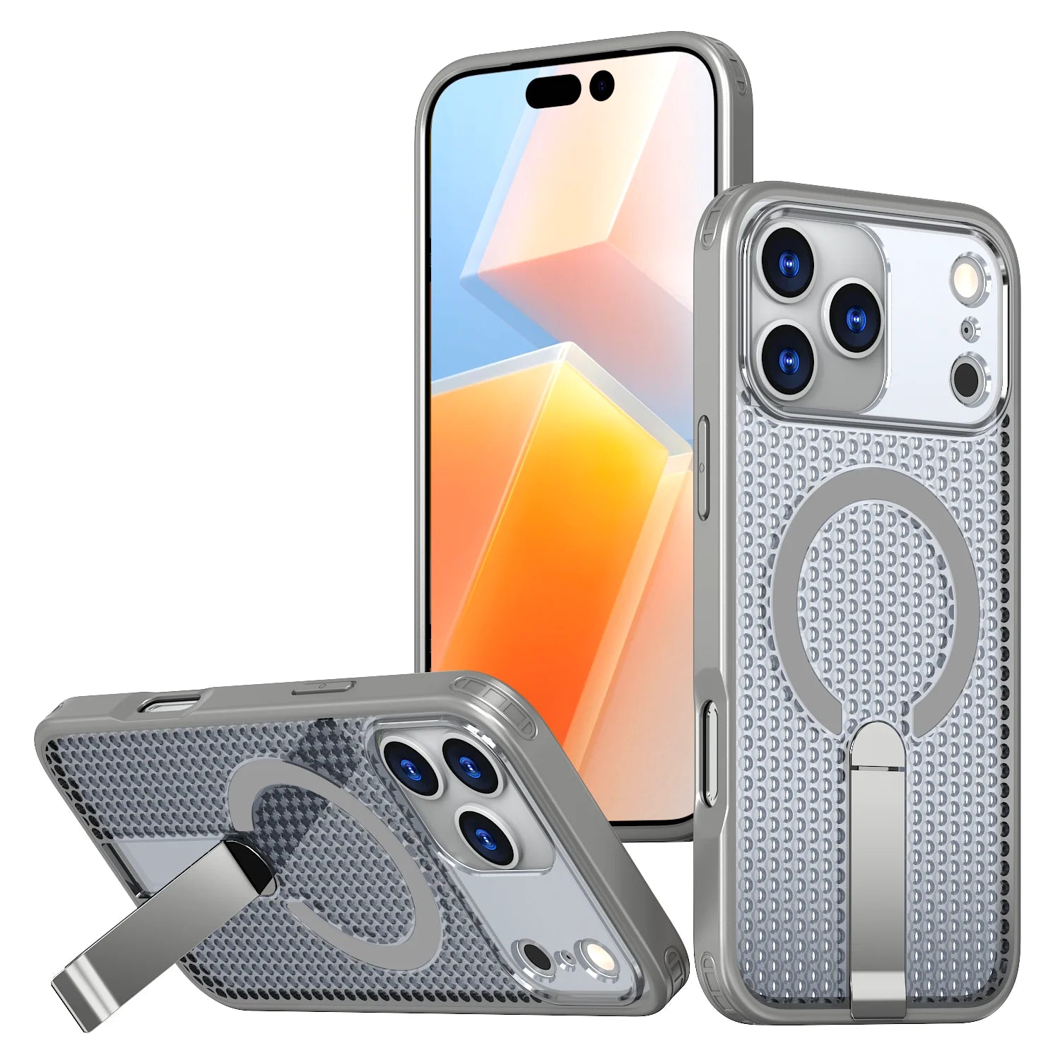 Phone Case For iPhone 17E 16E Air 17 16 15 14 13 12 11 Pro Max Plus Luxury For Magsafe Magnetic Bracket Heat Dissipation Covers