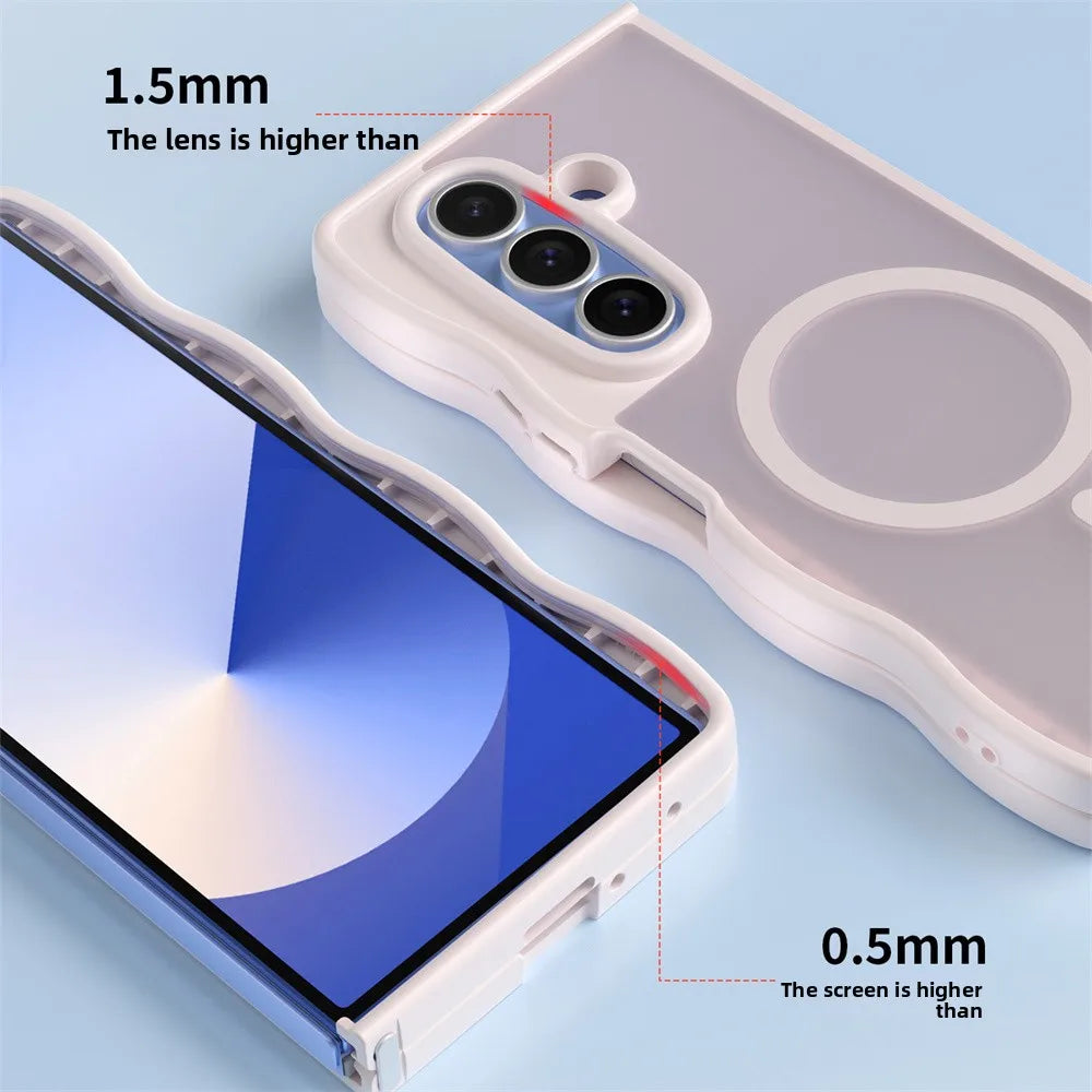 Matte Translucent Shockproof Phone Case for Samsung Galaxy Z Fold 7 6 5 4 5G Fold7 Fold6 Fold5 for Magsafe Magnetic TPU Cover