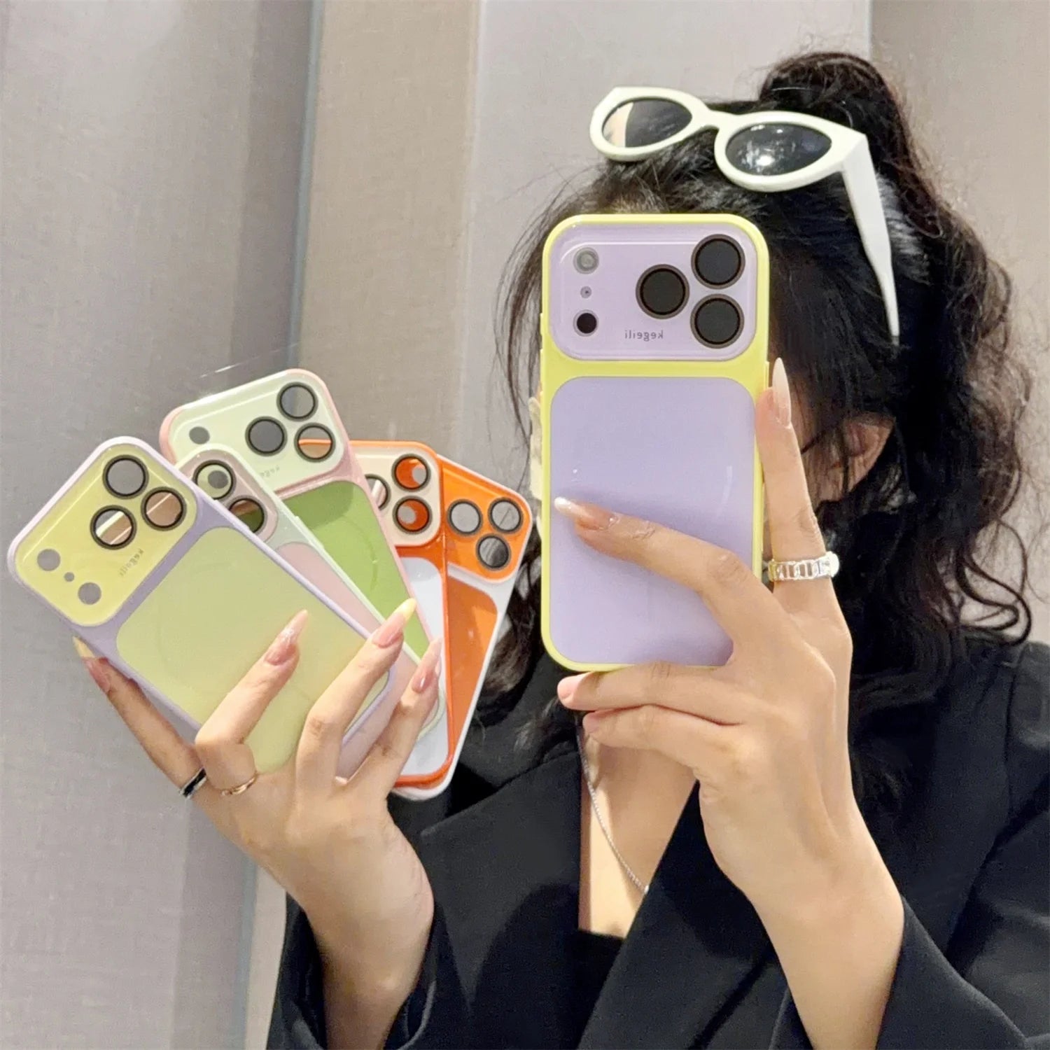 Candy Colour Large Window Matte Soft Silicone Phone Case for IPhone 17 16 15 14 13 12 Pro Max for Magsafe Magnetic Cover