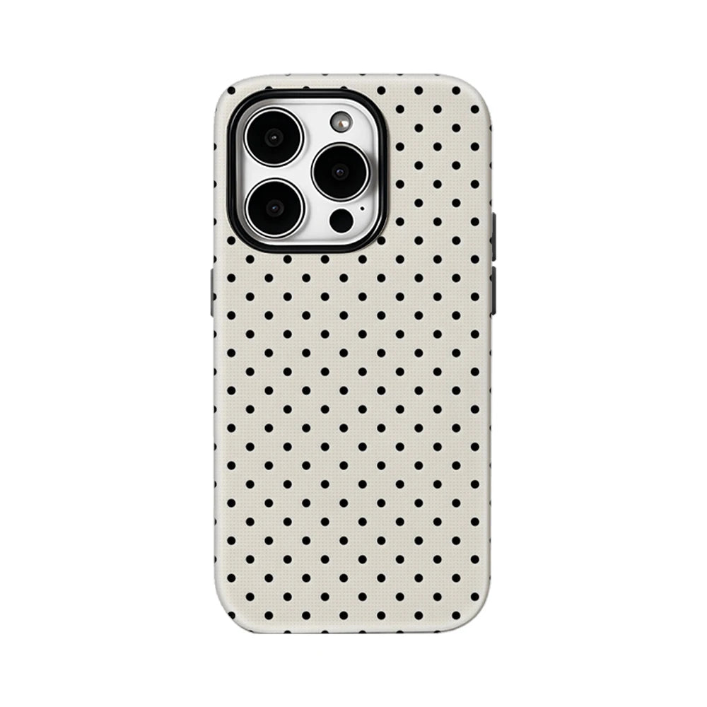 Classic Black Polka Dots Cream IPhone17 Must-Haves Phone Case for IPhone 17 16 15 14 13 12 Pro Max Plus Double-layer Back Cover