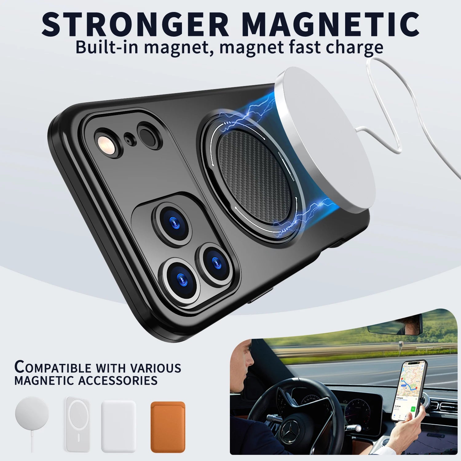 360° Magnetic Bracket Case For iPhone 17 14 15 16 Plus 12 13 17 Pro Max For Magsafe Wireless Charge Armor Shockproof Cover