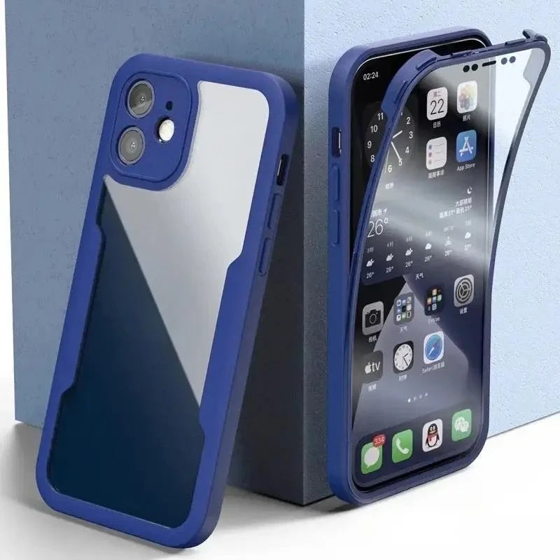 360 Full Cover Case For iPhone 17 Pro Max Air Capa For iPhone 16 Pro Max 14 15 Plus 16E 13 12 Mini Screen Protection Phone Cover