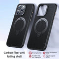 360° Ring Holder Carbon fiber Magnetic phone Case for iPhone 12 13 15 14 16 Pro max Wireless Charging Stand Suitable Phone Cover