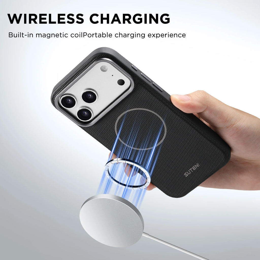 Diamond Texture Particle Magnetic Case For iPhone 17 Pro Max 16 15 14 13 For Magsafe Wireless Charging Shockproof Phone Cover