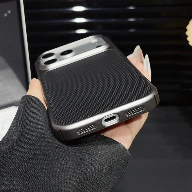 Luxury Diamond Pattern Leather Texture Case for Apple iPhone 17 Air 16 14 15 13 Pro Max Shockproof Plating PC Armor Matte Cover