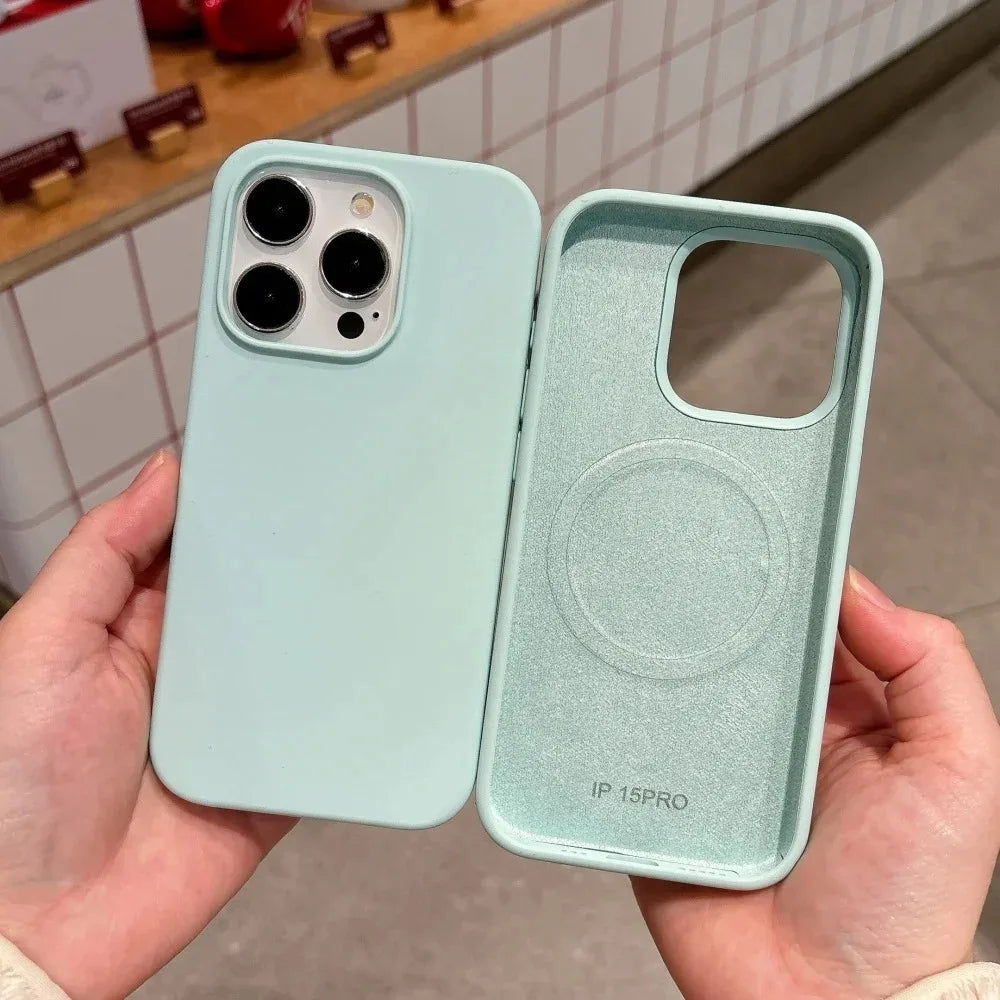 Original Liquid Magnetic Phone Case For iPhone 17 16 Pro Max For Magsafe Soft Silicone Cases For iPhone 15 14 13 Pro Max Cover