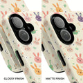 Cute Pastel Bunny Face Pattern Magnetic Phone Case For iPhone 17 16 15 14 Pro Max Plus 13 12 Wireless Charging Shockproof Cover