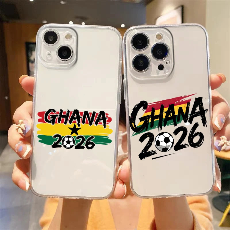 Ghana Football Champion 2026 Phone Case For iPhone 17 16 15 14 13 12 11 Pro Max SE 7 8 Plus soft Shockproof TPU Clear Cover