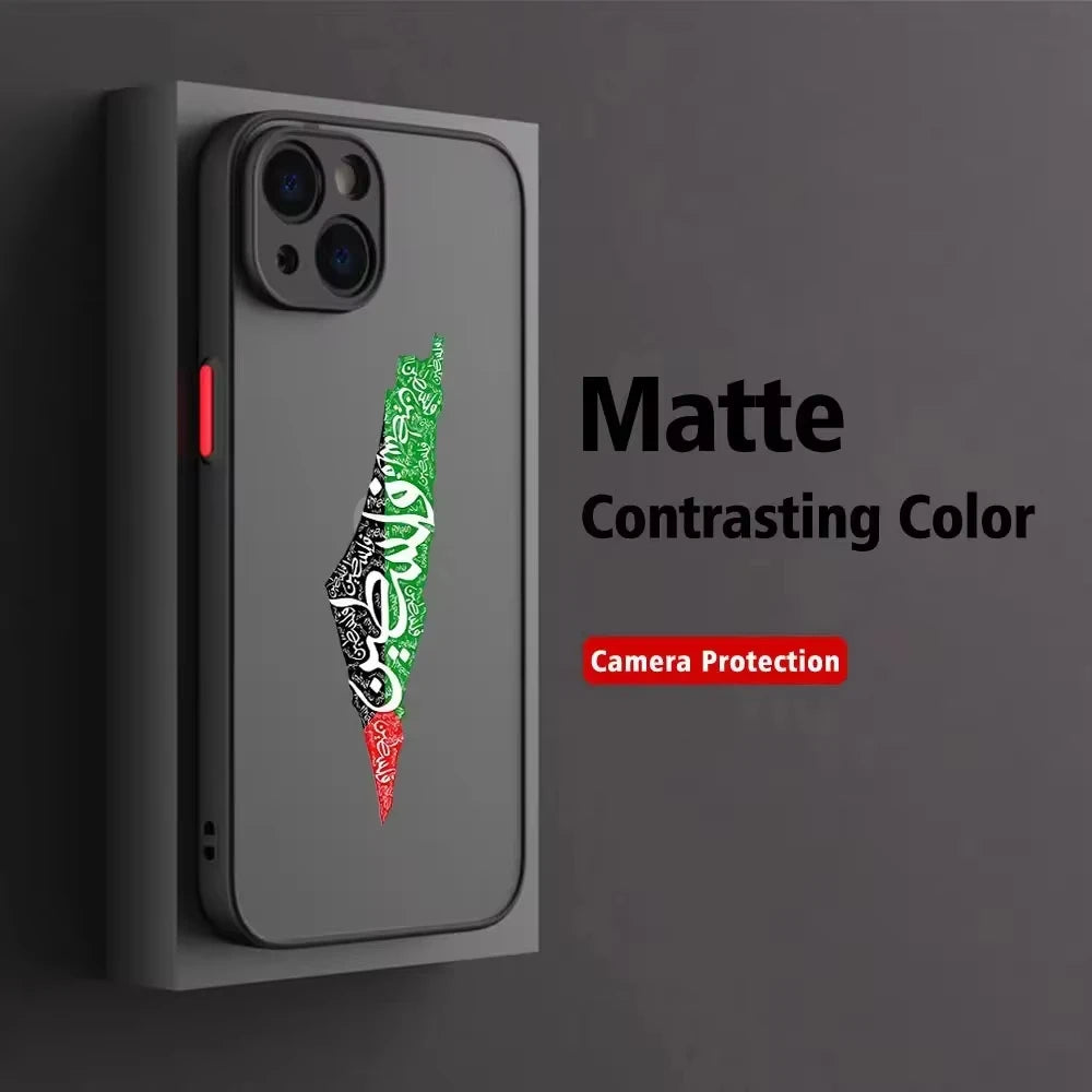 Palestine Flag Map Passport Phone Case For iPhone 16 15 13 14 12 11 Pro Max Mini X XR XS 7 8 Plus SE Art Luxury Clear Soft Cover