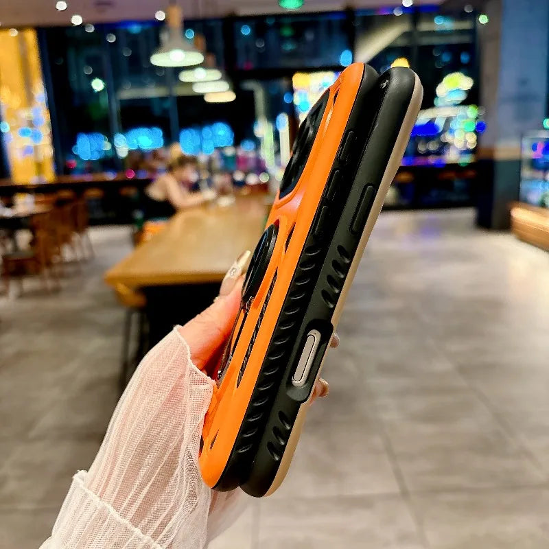 Luxury Armored 360° Rotating Metal Ring 2 in 1 Protective Case, Suitable for iPhone 11 12 13 14 15 16 17 Air Pro Max Plus Case