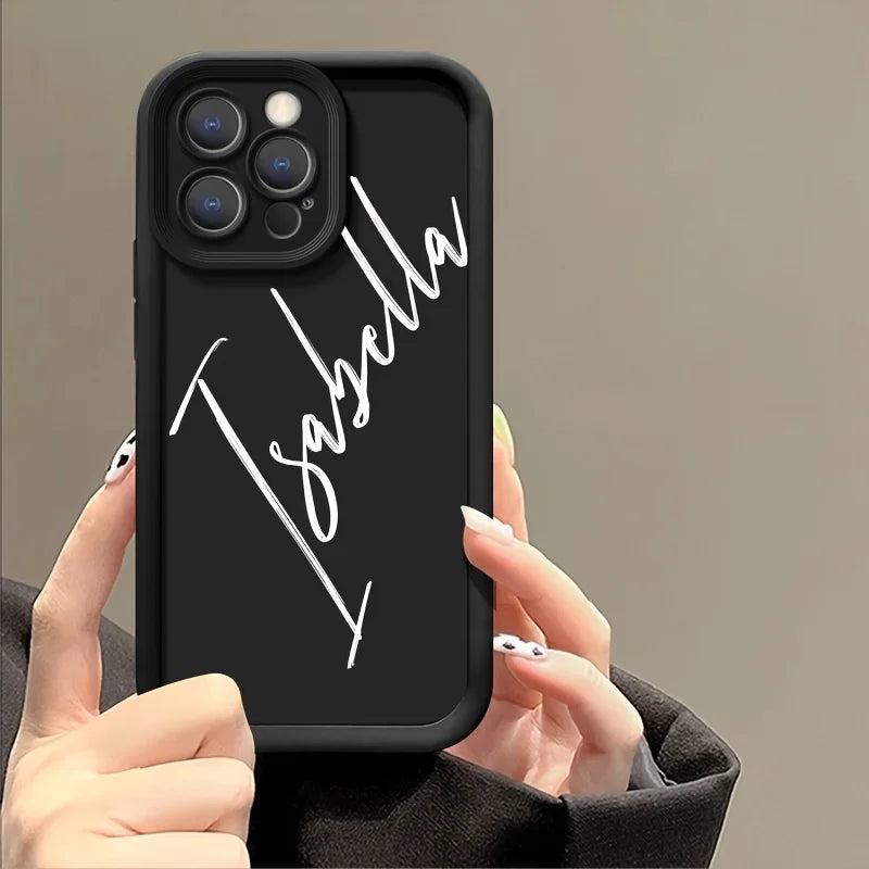 Custom Text Case For iPhone 17 Air 16 15 14 13 12 11 Pro Max SE 2020 2022 XS XR 7 8 Plus Print Your Signature Silicone Soft Case