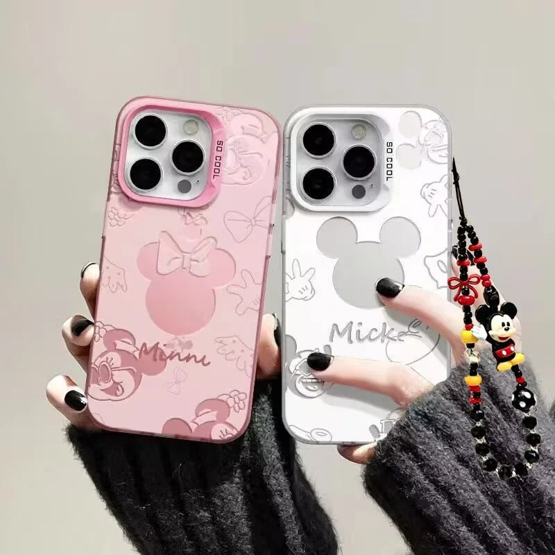 Mickey Minnie Mouse Chain Phone Case For Samsung Galaxy A56 A55 A35 A54 A34 A36 A05S A05 A16 A14 A15 A57 A26 A23 A24 Hard IMD