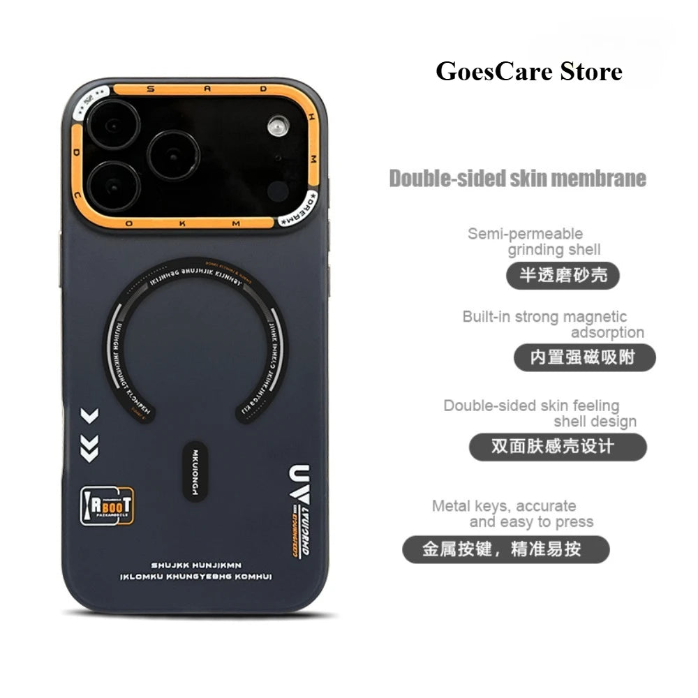 Matte Magnetic Phone Case For iPhone 17 Pro Max 17 17 Pro for Magsafe Wireless Charge Frosted Metal Lens Frame Buttons Cover