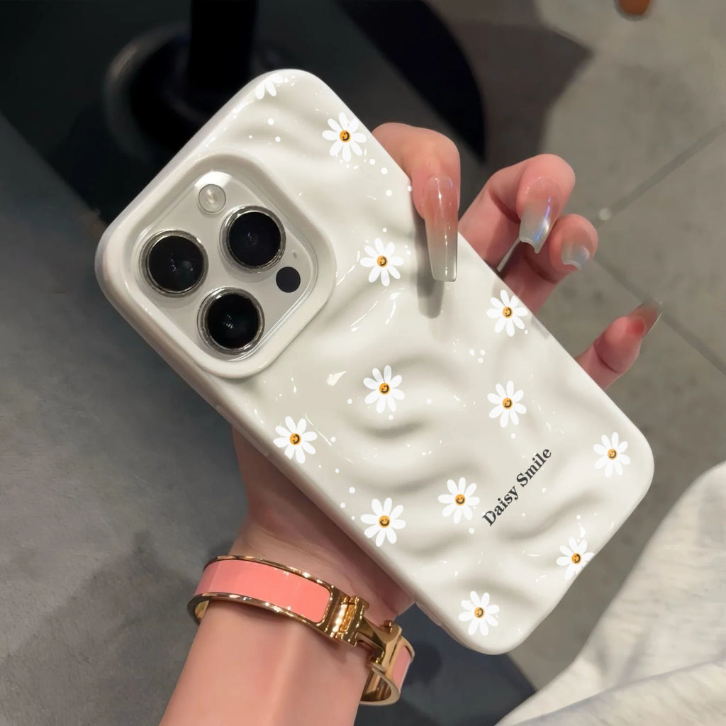Daisy Flower Candy Color Phone Case For iPhone 15 Pro Max 16 17 14 13 Pro Max 13 12 11 Plus Soft ShockProof Fashion Luxury Funda