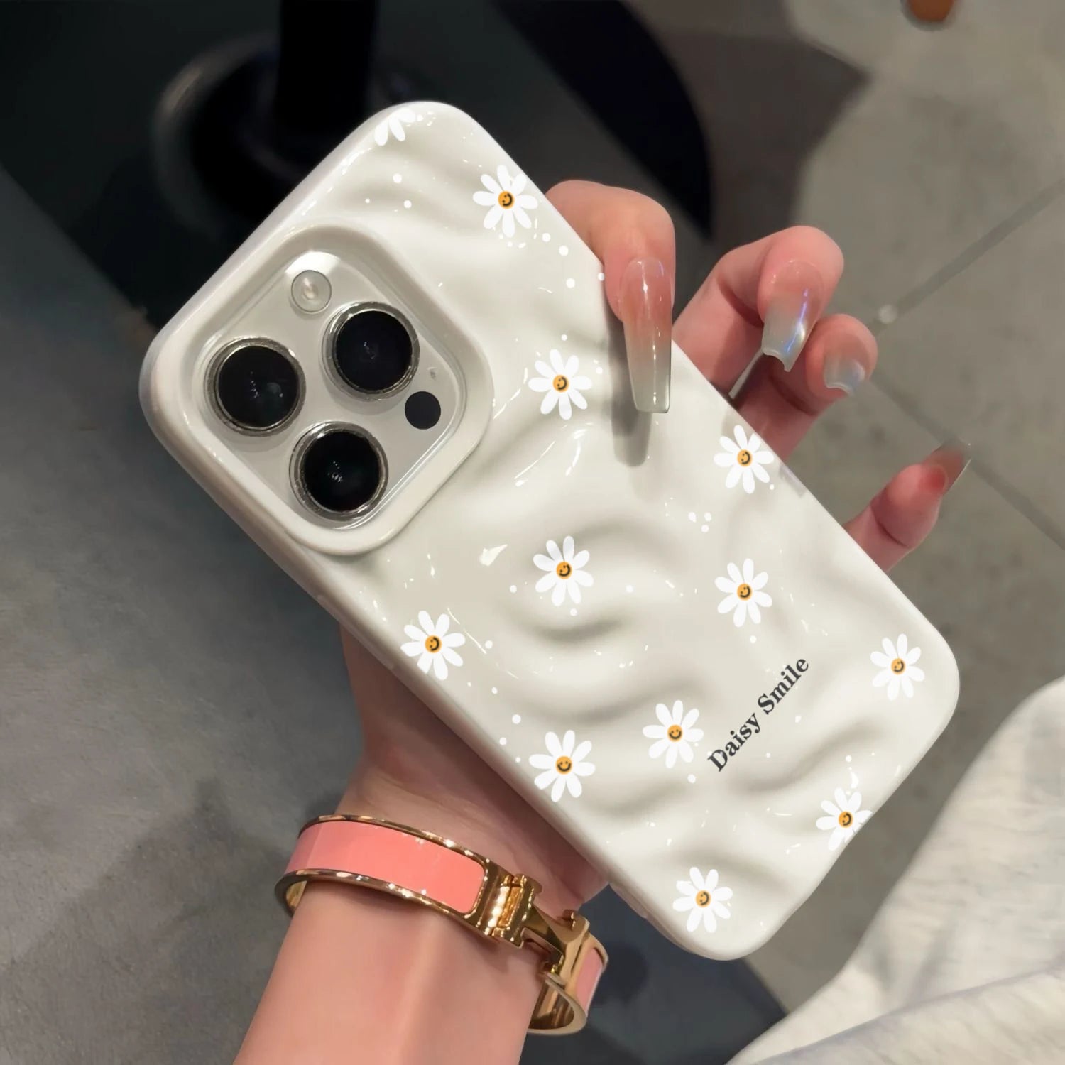 Daisy Flower Candy Color Phone Case For iPhone 15 Pro Max 16 17 14 13 Pro Max 13 12 11 Plus Soft ShockProof Fashion Luxury Funda