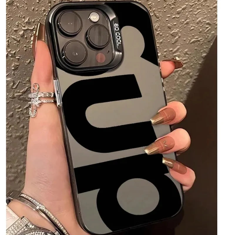 Personalized Black Letter "SUP" Pattern Phone Case for iPhone 17 16 15 14 13 12 11 PRO MAX MINI XS XR 7 8 PLUS 17air 16e Cover