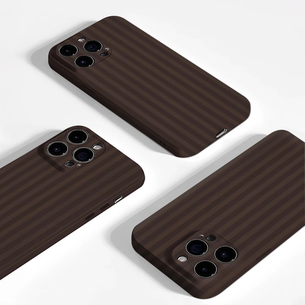 Dark Brown Stripes Phone Case for Magnetic Phone Case for IPhone 17 16 15 14 13 Pro Max Plus Single Double-layer Tough Case