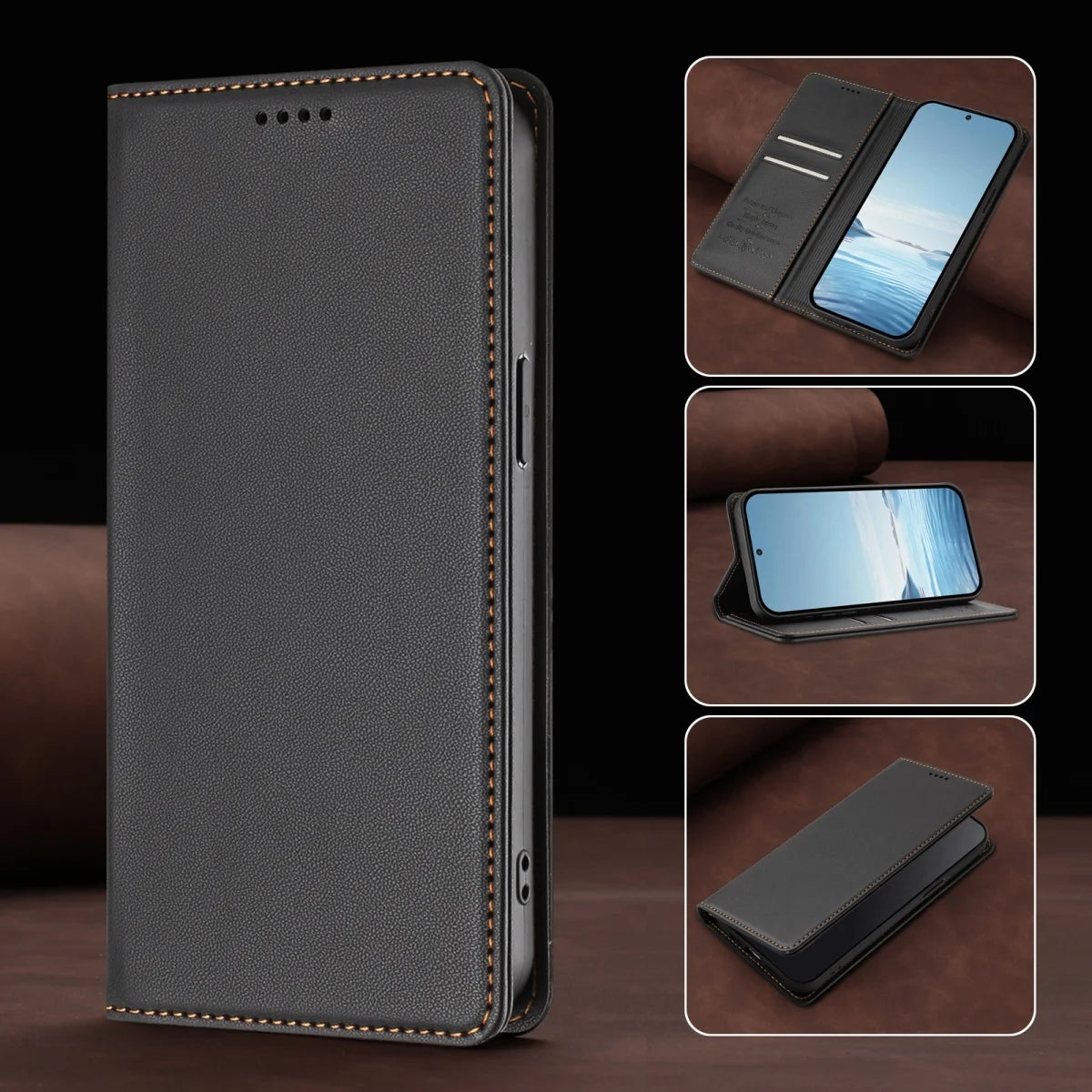 Magnetic Luxury Flip Wallet Leather Case for Samsung Galaxy S25 Ultra S24 S23 S22 S21 S20 Plus FE S25 Edge Foldable Back Cover