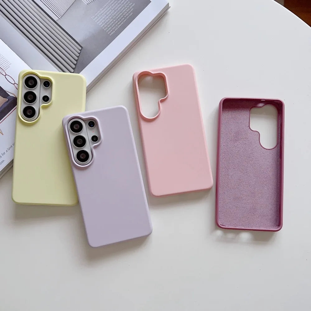 Fashion Slim Soft Liquid Silicone Phone Case For Samsung Galaxy S26 S25 Ultra S24 FE A57 A37 A17 Shockproof Protection Cover