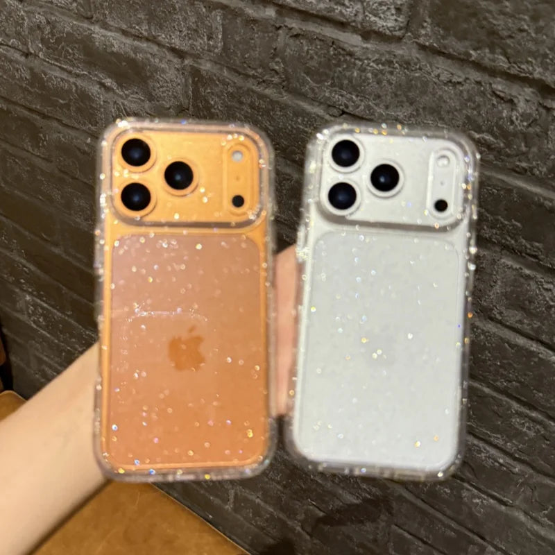 Luxury Bling Glitter Clear Phone Case For iPhone 17 16 15 14 13 12 11 Pro Max X XR XS 7 8 Plus Shockproof Transparent Soft Cover