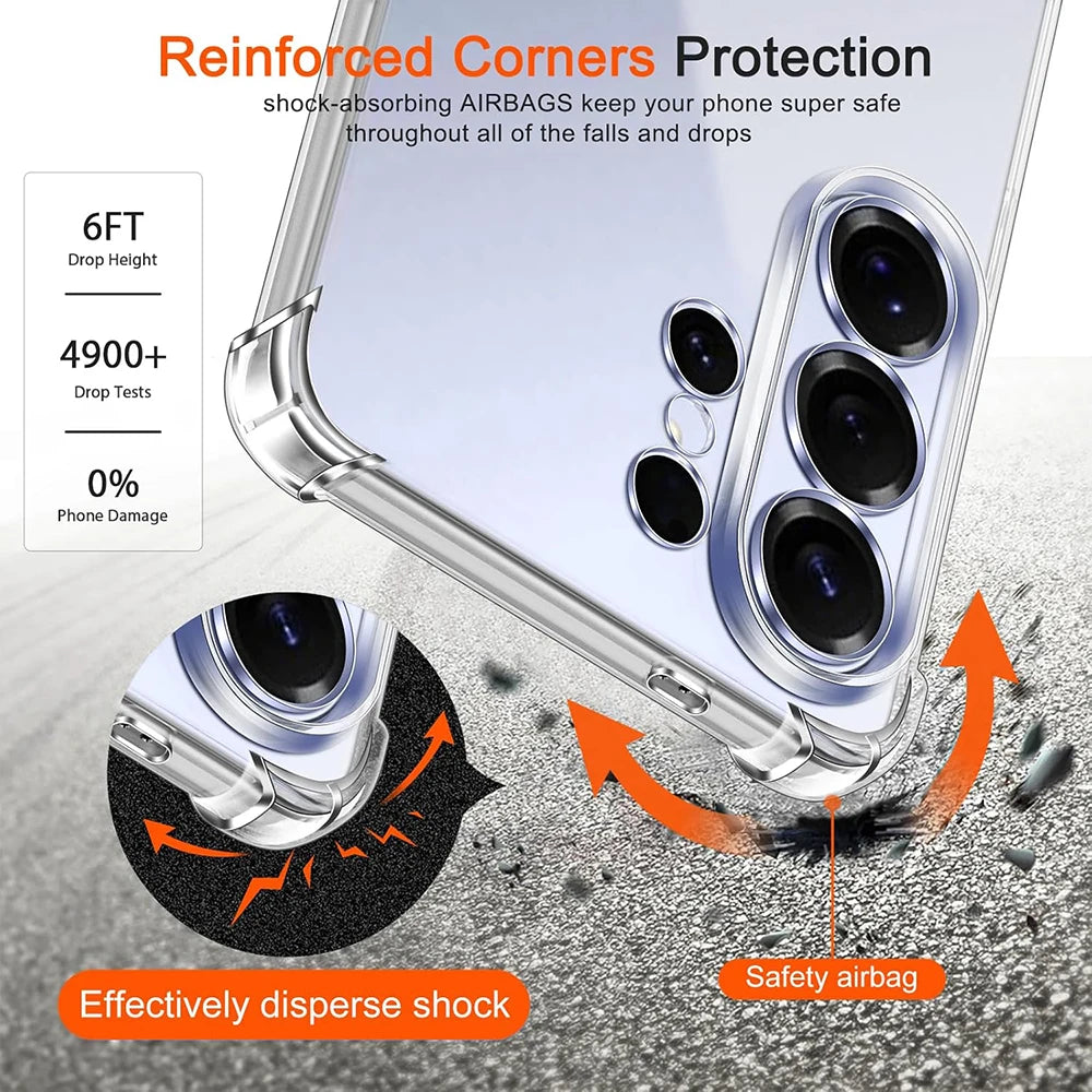 Shockproof Silicone Case For Samsung Galaxy S26 Ultra S26+ Plus Clear Airbag Clear Soft S26ultra Shell For SamsungS26 Cover 2016