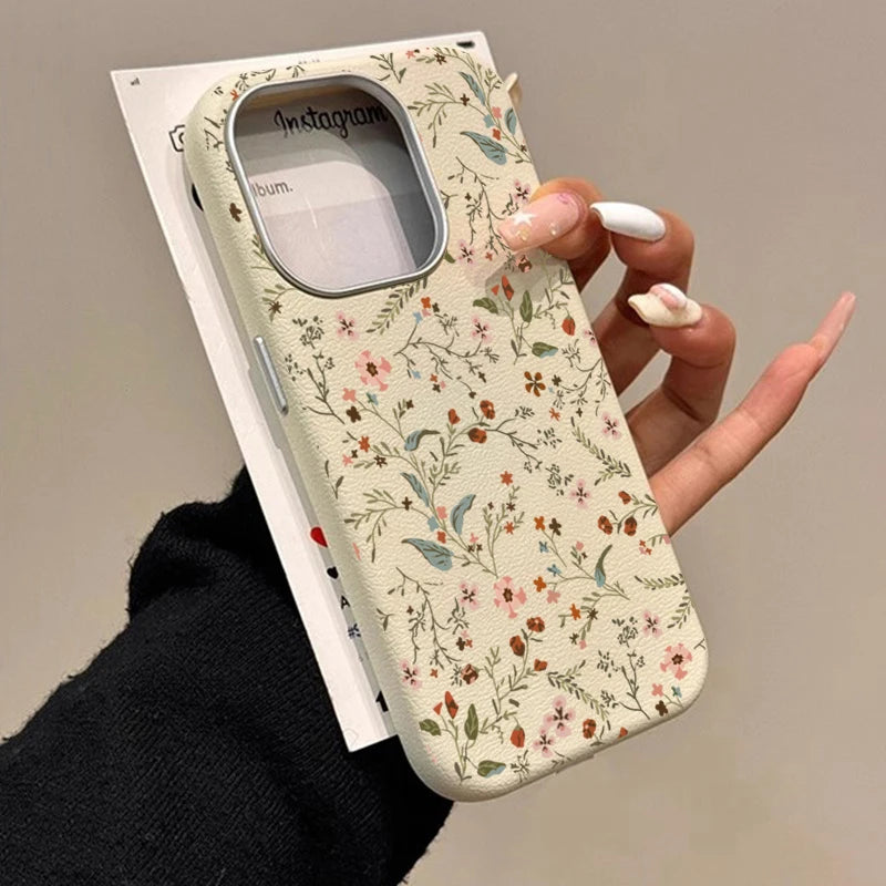 Small Flower Lichee Pattern Phone Case For iPhone 17 16 Pro Max 15 14 13 12 11 XS X XR 7 8 Plus SE2 16E Shockproof Bumper Cover