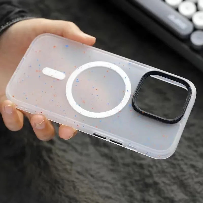 Art Ink Dots Pattern Silicone Soft For MagSafe Phone Case For iPhone 17 Air 16 15 14 13 Pro Max Magnetic Wireless Charge Cover