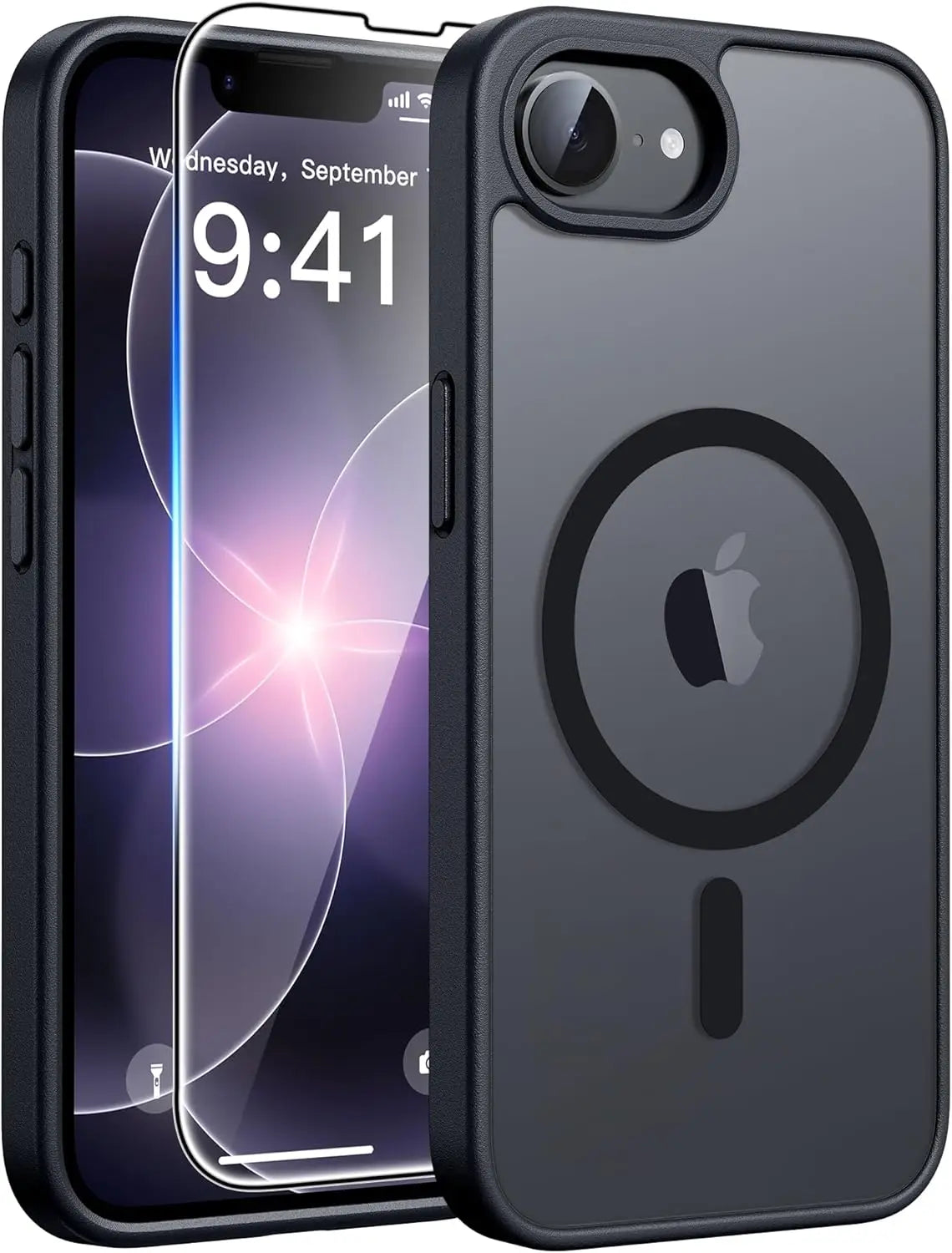 For iPhone 17e/16e Phone Case with Magnetic Translucent Matte Cases with [Screen Protector]  Shockproof Protective Phone Cover -