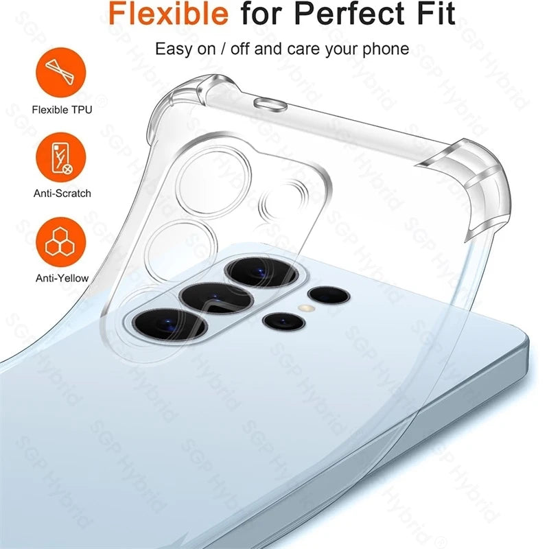S26Ultra Case Anti-Yellow Clear TPU Soft Cover For Samsung Galaxy S26 Ultra SamsungS26 S 26 Plus S26+ 5G Armor Shockproof Coque