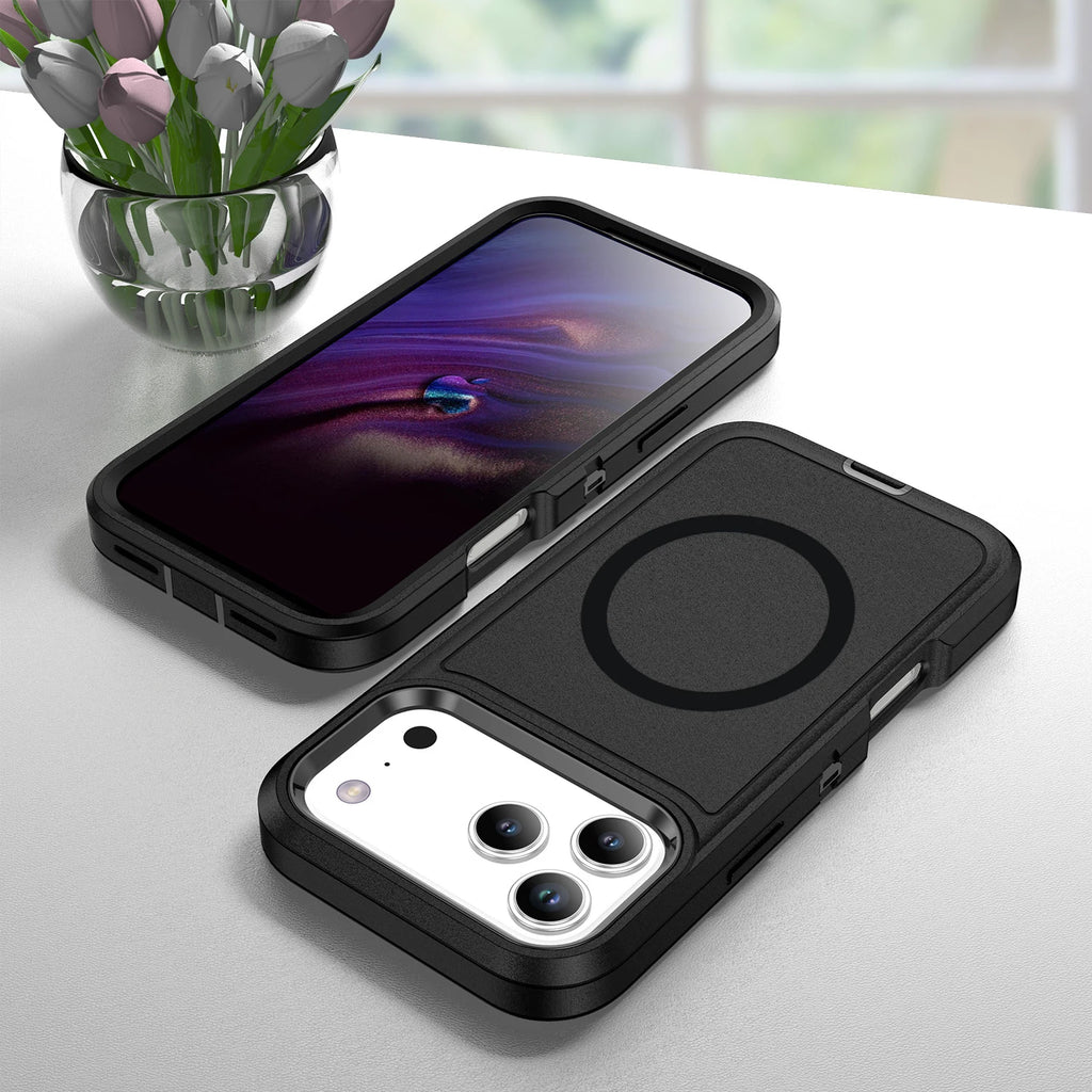 3IN1 Military Grade Heavy Duty Armor Case For IPhone 18 Pro Max 17 16 15 14 Plus Magnetic Charge TPU+PC Anti-fall Protect Cover