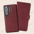 2 In 1 Leather Flip Case for Samsung Galaxy S26 Ultra 25 Plus S24 S23 S26U Wireless Charging Magnetic Cash Card Slots Phone Case