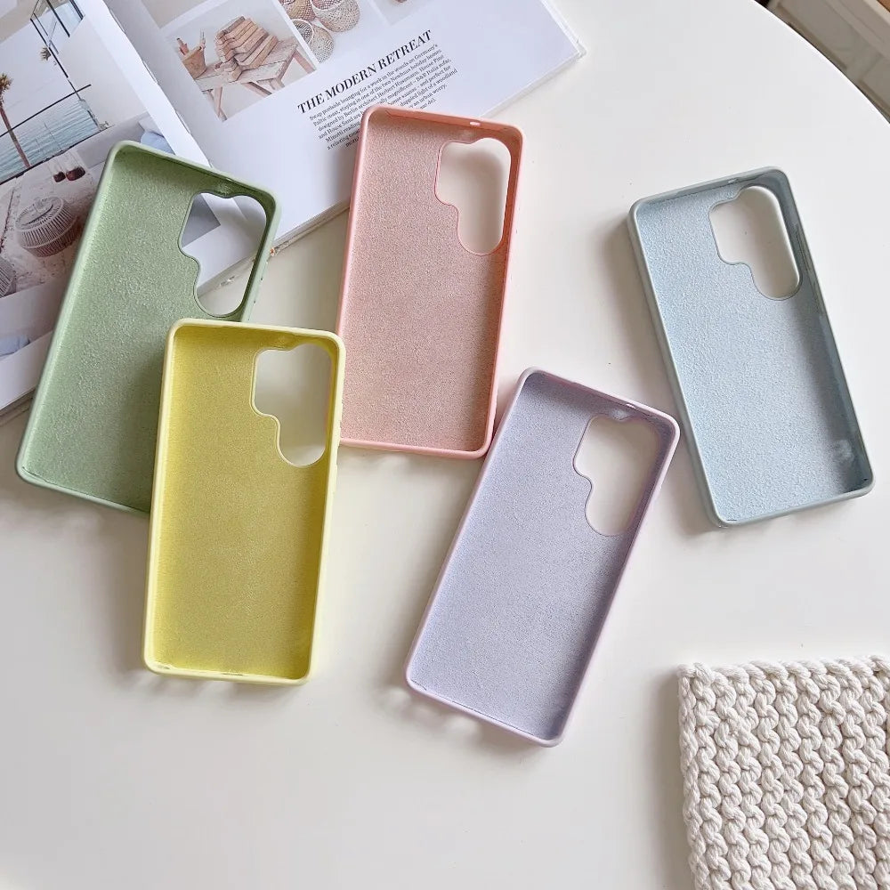 Fashion Slim Soft Liquid Silicone Phone Case For Samsung Galaxy S26 S25 Ultra S24 FE A57 A37 A17 Shockproof Protection Cover