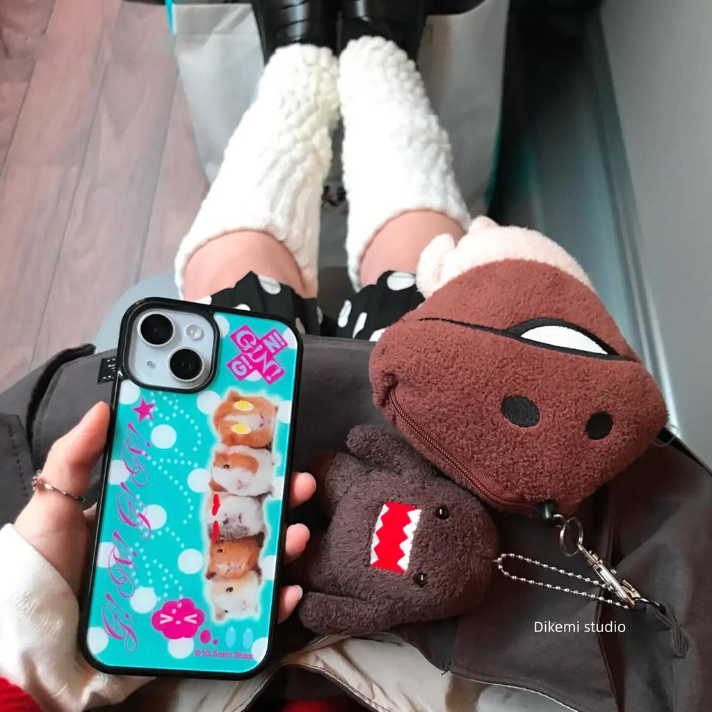 Korean White Polka Dots Guinea Pig Phone Case For iPhone 17 Air 16 Pro Max 15 14 Plus 13 12 11 Shockproof Silicone Back Cover