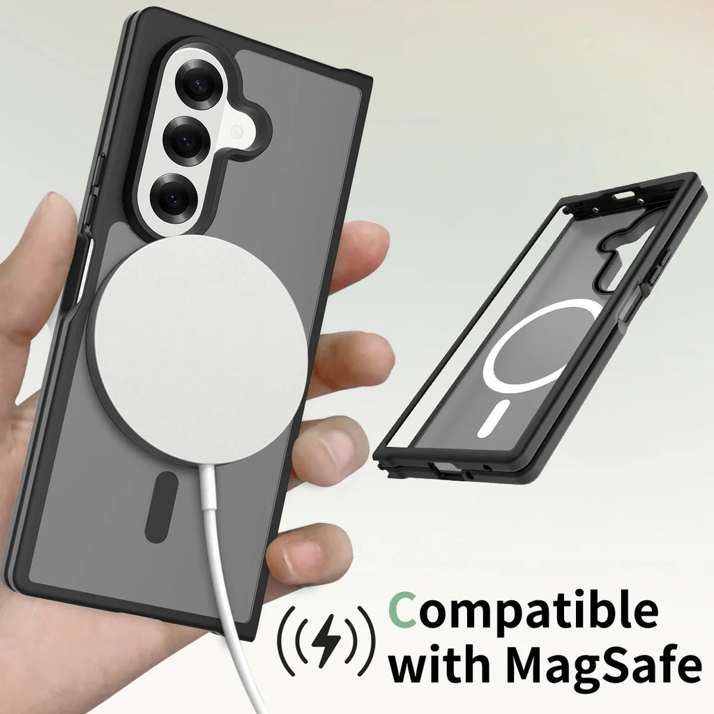 for Magsafe Wireless Charging Phone Case for Samsung Galaxy Z Fold 6 7 Fold6 Fold7 Translucent Shockproof Magnetic Cover
