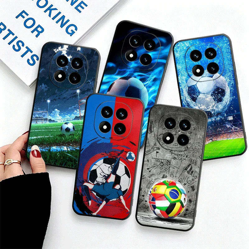 Football Soccer Ball Design Phone Case For Xiaomi Redmi Note 13 14 15 Pro Plus 12S 11S 4G 11T 5G 10S 11E Pattern Customized Cove