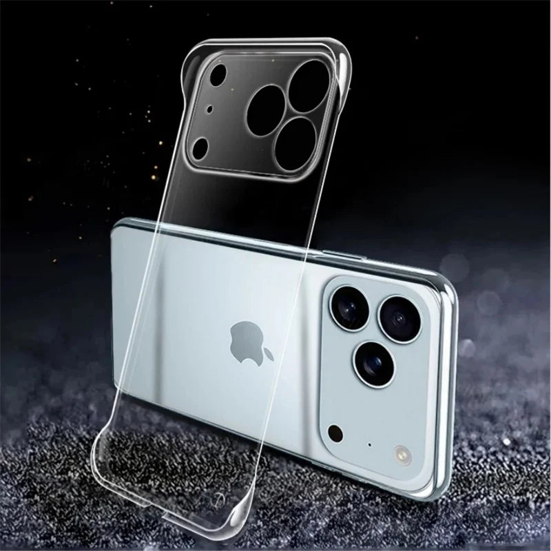 Frameless Slim Clear Transparent Plastic Hard PC Phone Case For iPhone 17 16 15 14 Plus 13 12 Mini 11 Pro Max 16e 17 Air Cover