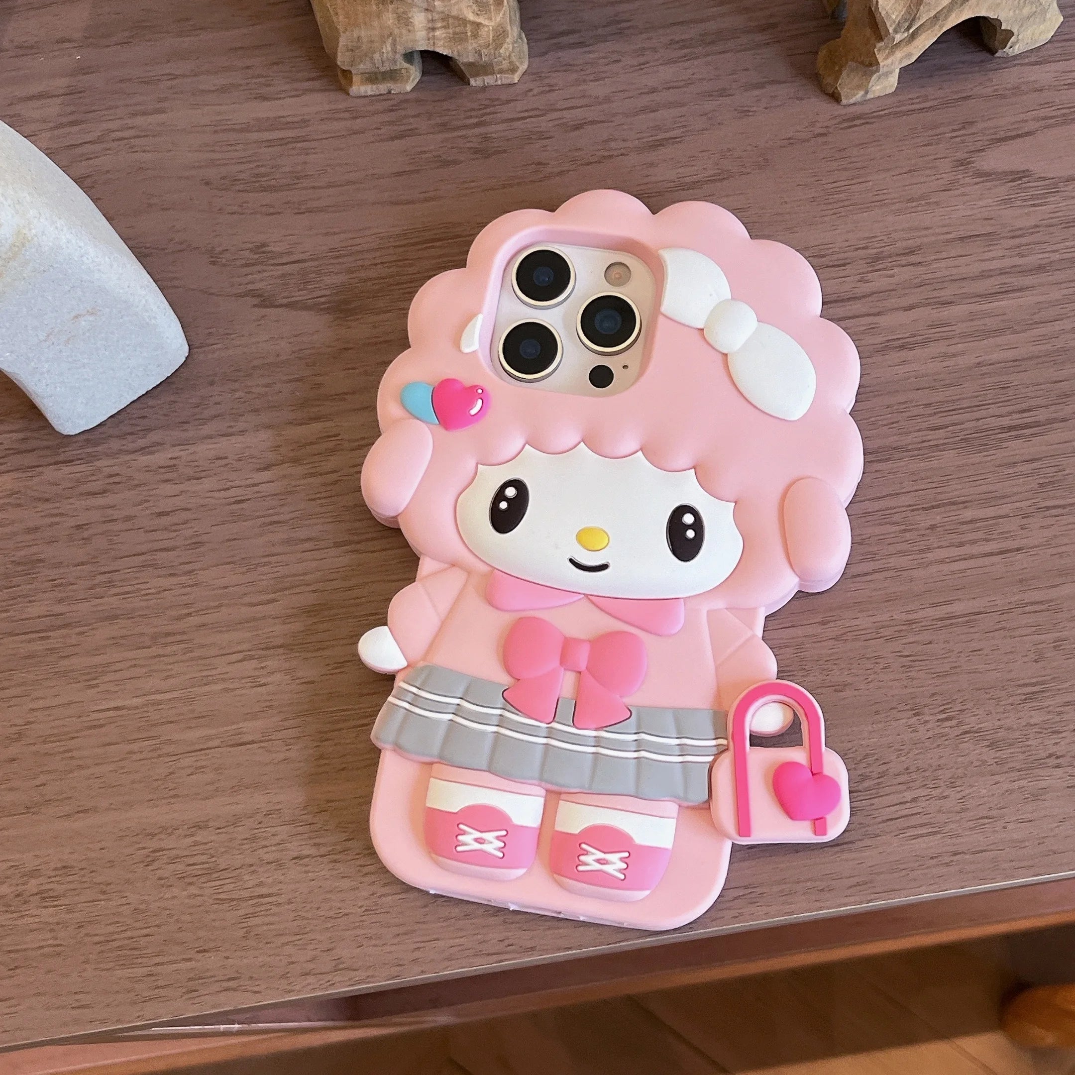 Cute 3D Cartoon Piano Sheep Phone Case For iPhone 17 16 15 14 13 12 Pro Max Plus Handbag Piano INS Soft Silicone Back Cover