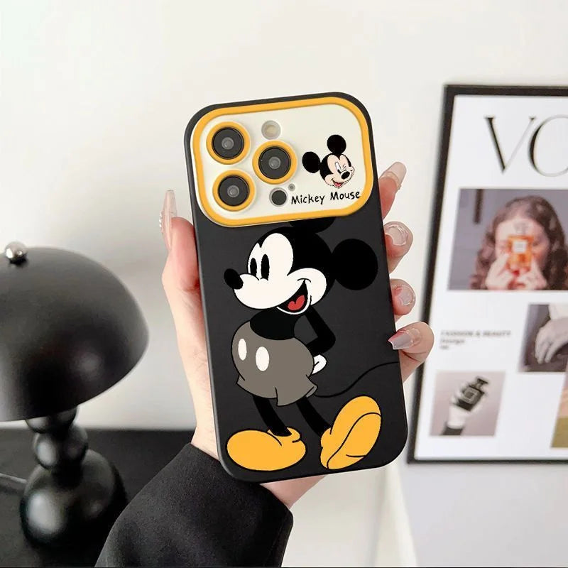 Anime Cartoon Mickey Gray Pants Minni Purple Dress Case For iphon 11 12 13 14 15 16 17 Pro Max Plus Couple Set Anti-fall Cover