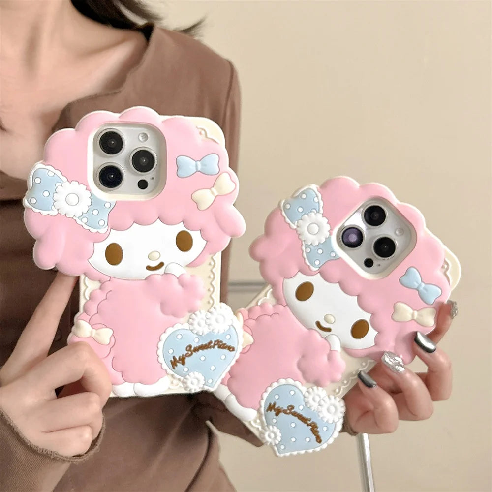 Kawaii Sanrio Cartoon My Sweet Piano My Melody Phone Case For iphone 17 16 Pro Max 15 14 13 12 Pro Max Soft Silicone Cover