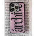 Korean Ins Simple and Gentle Girl Pink Pattern Phone Case For iPhone 17 16 15 14 13 11 Pro Max AIR PLUS Resin Casting Cute Cover