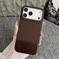 Business Splice Leather Nylon Fabric Case For iPhone 17 Air 16 15 14 Plus 13 12 Pro Max Frameless Cooling Matte Shockproof Cover