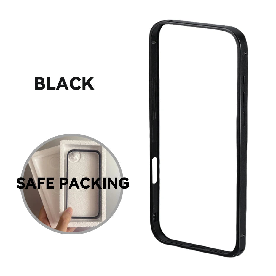 17pro Light Aluminum Metal Bumper Case Orange For iPhone 12 13 14 Plus 15 16 17 Pro Max Ultra Thin Alloy Back Frame Accessories