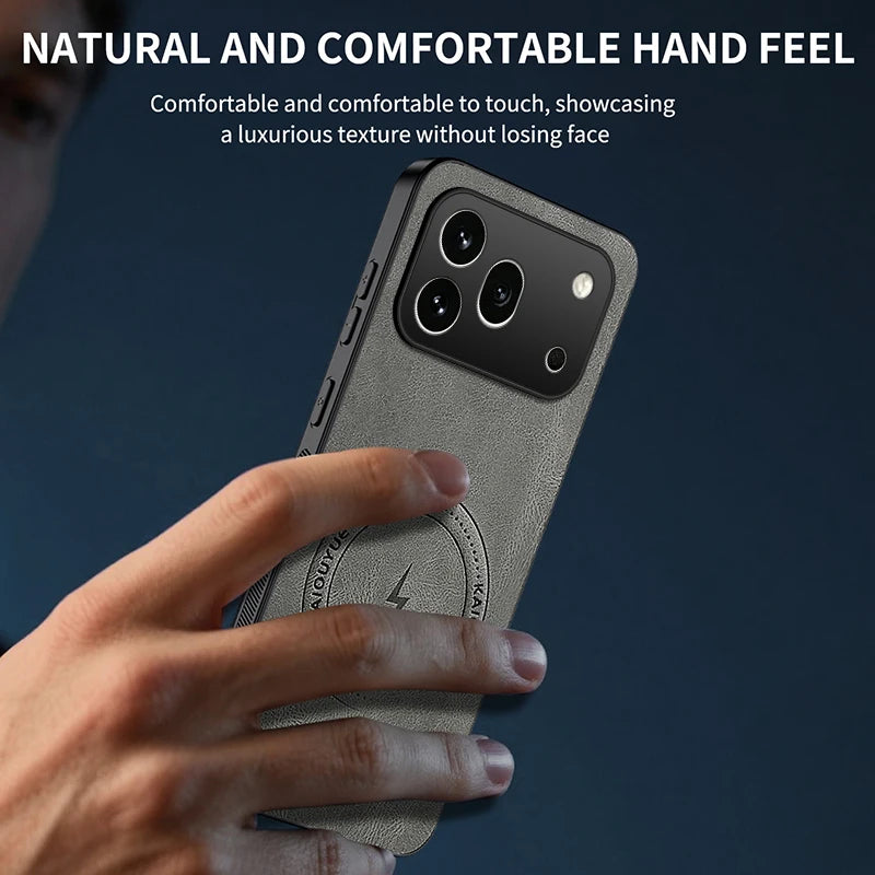 For MagSafe Magnetic Case for Honor 600 Pro Napa-textured Silicone Leather Back Cover for Honor600 600pro Anti-Fingerprint