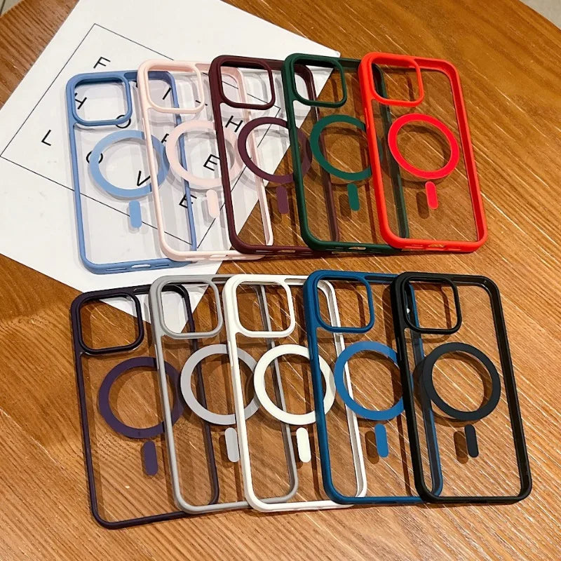 Fashion Magnetic Phone Case for Magsafe for iPhone 17 Air 16 15 14 Plus 13 12 11 Pro Max Wireless Charge Cases Shockproof Cover