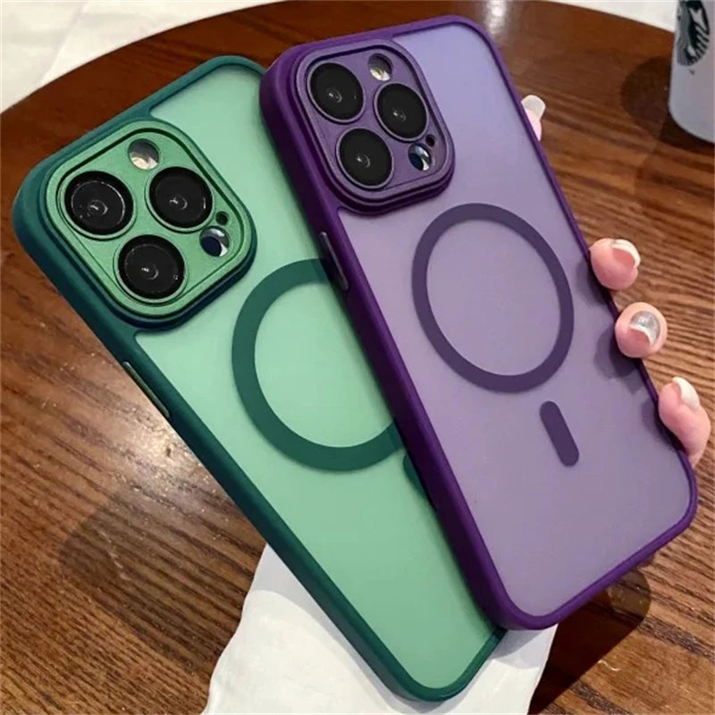 Magnetic for Magsafe Case For iPhone 17 16 15 14 13 12 Pro Max 11 Lens Protector Phone Cases For iPhone Air 15 16 Plus Cover