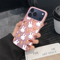 Cartoon Cute M-Miffy E Phone Case For iPhone 11 12 13 14 15 16 17 E Pro Max Plus Mini Electroplated Silver IMD Laser Pink Cover