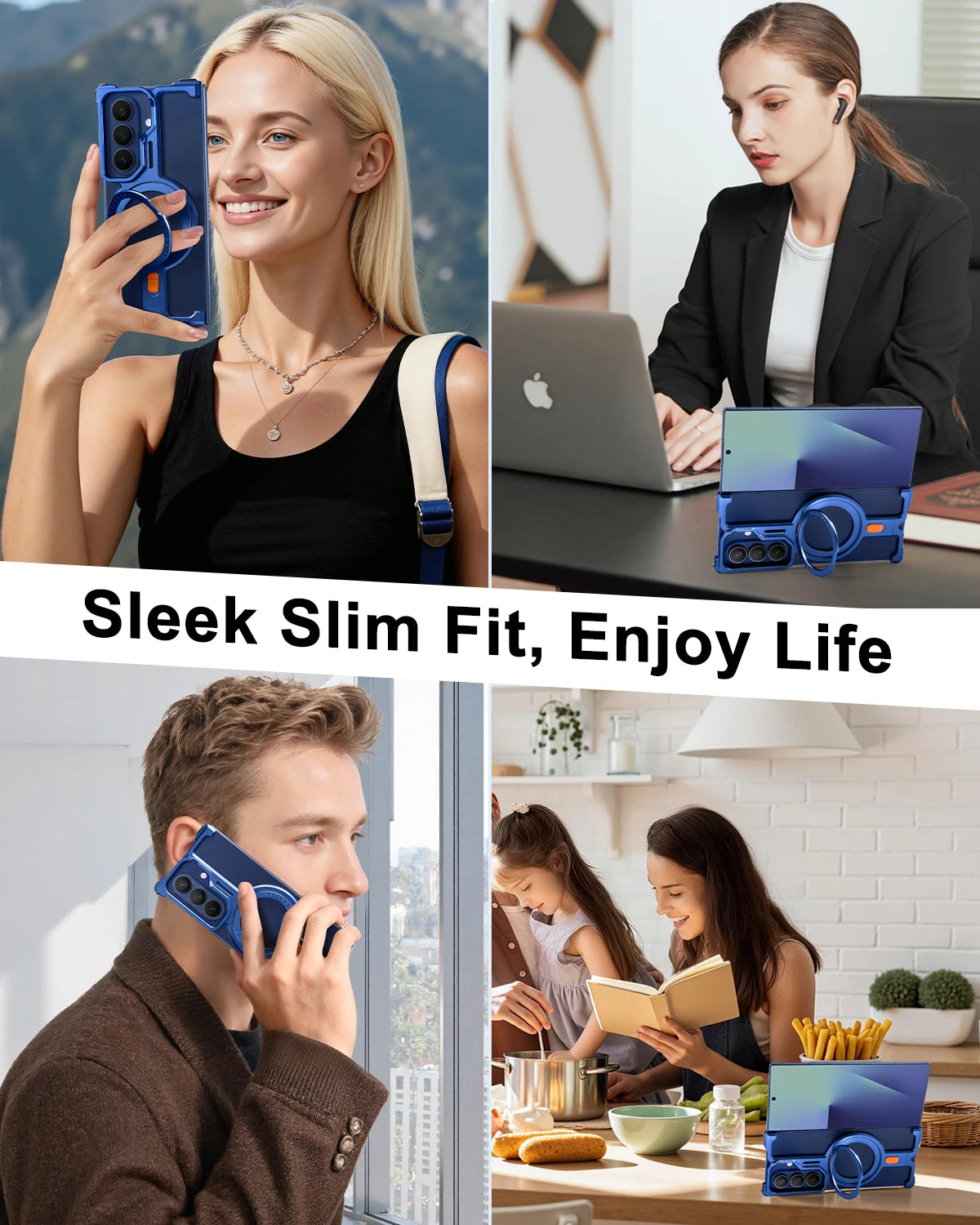 Oatsbasf Magnetic Phone Case for Samsung Galaxy Z Fold 7 with Stand 360°Rotatable Wireless Charging Metal Frameless Bumper Cover