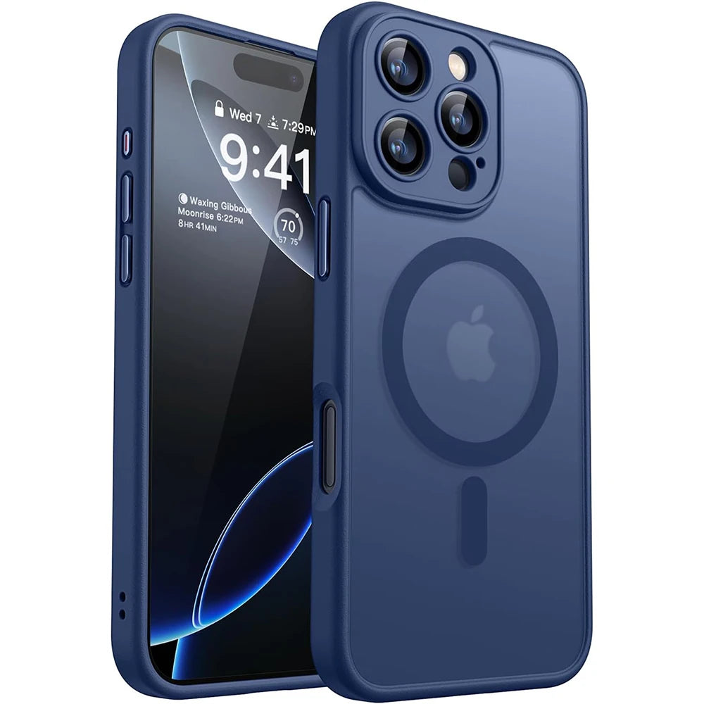 Luxury Transparent Candy Color Matte Hybrid Hard Case For iPhone 17 Air 15 14 13 11 12 16 Pro Max Plus Soft Magnetic For Magsafe