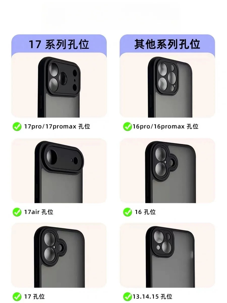Luxury Matte Transparent Phone Case For iPhone 11 12 13 14 15 16 Pro Max 16 Plus 17 Air Shockproof Bumper Cases Cover