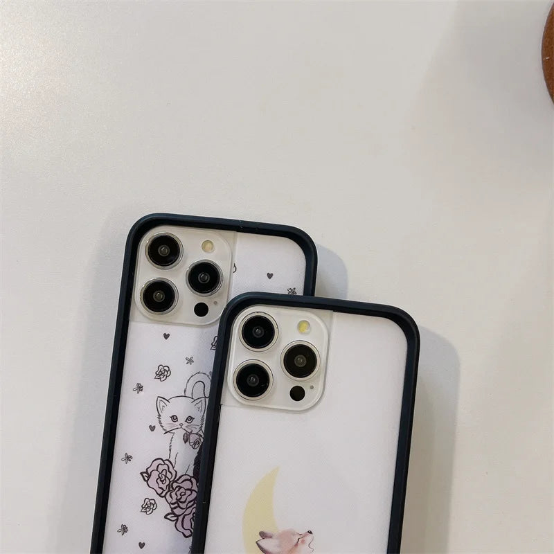 Wildflower 3D Kittens Camo Fox Phone Case for iPhone 16 15 14 13 12 17 Pro Max Plus Air Little Stinker WF Meow Cute Cover
